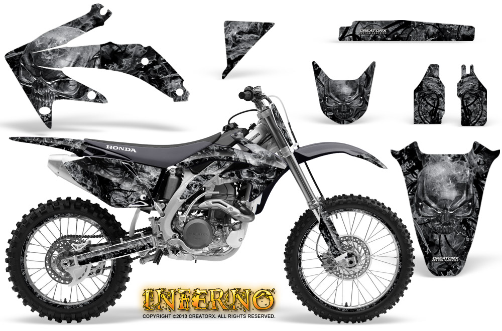 Honda CRF 450R 05-08 Graphics Kit Inferno Silver NP Rims